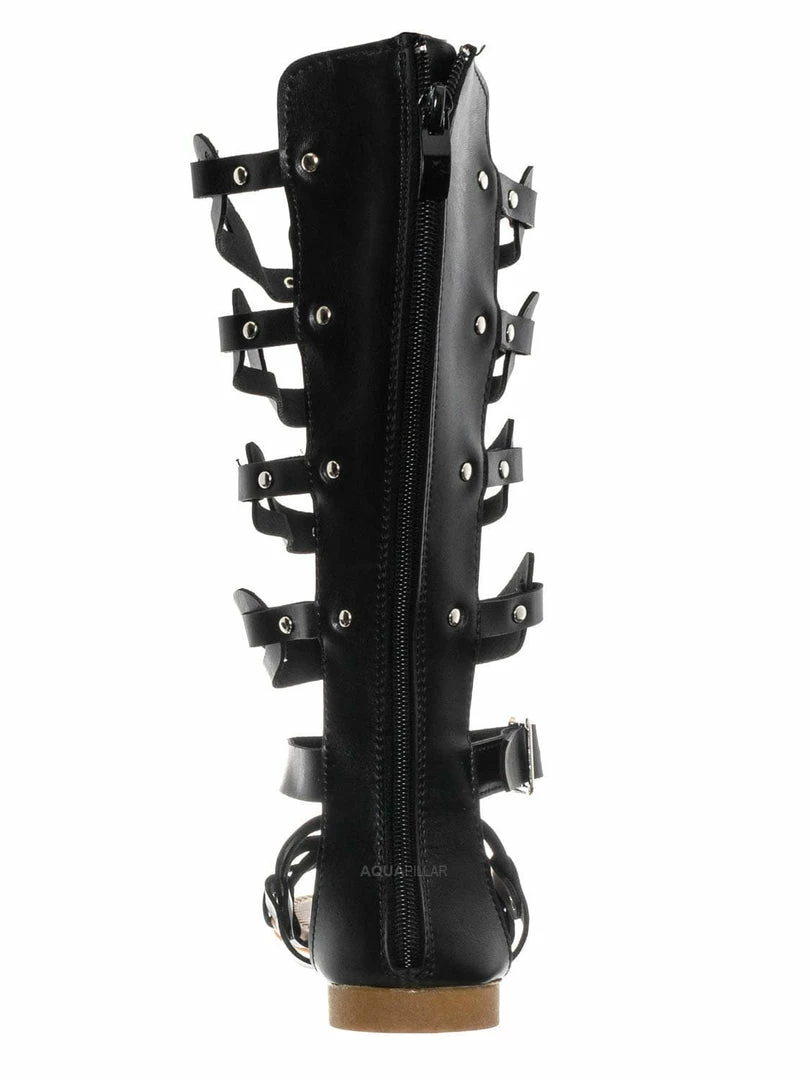 Forever Link New Atta07 Calf High Gladiator Strappy Sandal - Roman Greek Inspired Fashion Shoes