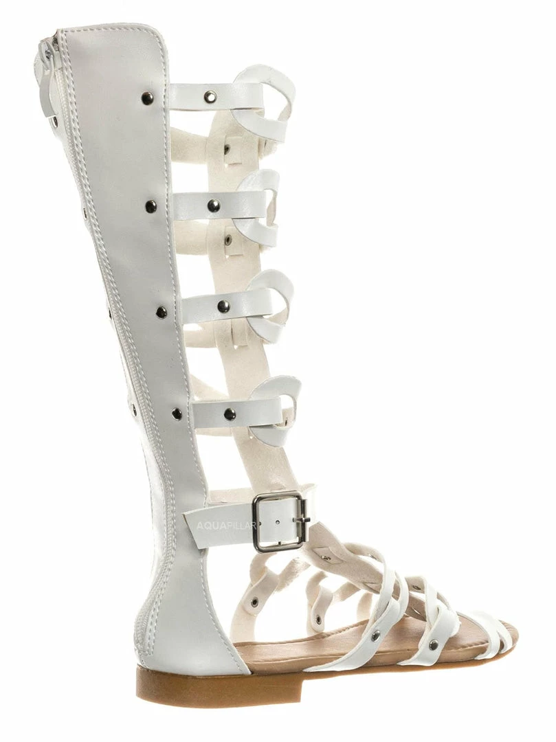 Forever Link New Atta07 Calf High Gladiator Strappy Sandal - Roman Greek Inspired Fashion Shoes