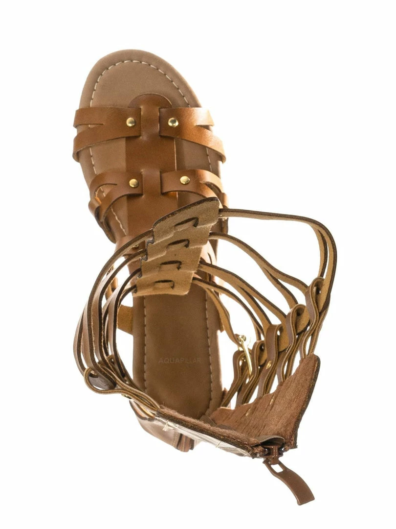 Forever Link New Atta07 Calf High Gladiator Strappy Sandal - Roman Greek Inspired Fashion Shoes