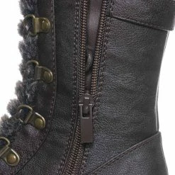 Forever Link New Aura20K Girls Shearling Combat Boots - Children Kids Faux Fur Military Tactical