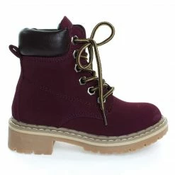 Forever Link Braodway3K By Forever, Children Girls Fashion Work Bootie Lace Up Lug Threaded Sole, Kid Girl