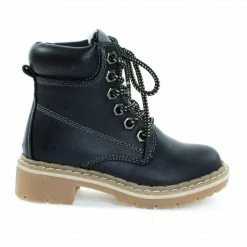 Forever Link Braodway3K By Forever, Children Girls Fashion Work Bootie Lace Up Lug Threaded Sole, Kid Girl