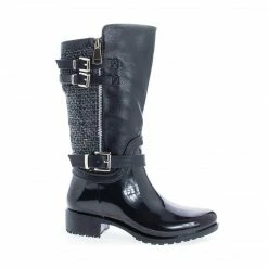 Forever Link Carrie63K By Link, Children Girls Knee High Tweed & Buckle Lug Sole Rain Boots New
