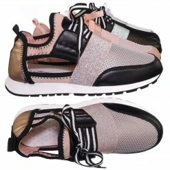 Forever Link New Club01 Athleisure Cutout Elastic Sneaker - Architectural Trainer Chunky Platform
