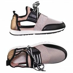 Forever Link New Club01 Athleisure Cutout Elastic Sneaker - Architectural Trainer Chunky Platform