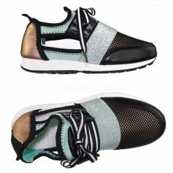 Forever Link New Club01 Athleisure Cutout Elastic Sneaker - Architectural Trainer Chunky Platform