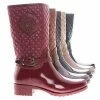 Forever Link Cody22K By Link, Children Girls Mid Calf Zip Up Quilted Emblem Shaft Rain Boots