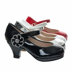 Forever Link Dana15K Forever, Children Girl Rhinestone Round Toe Mary-Jane Dress Pump W Platform