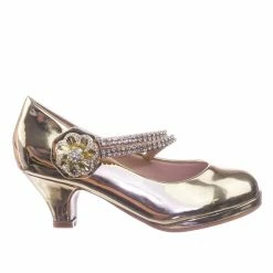 Forever Link Dana18K Children Girl High Heel Dress Pump W Rhinestone Crystal Rose Mary Jane
