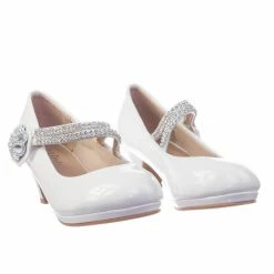 Forever Link Dana18K Children Girl High Heel Dress Pump W Rhinestone Crystal Rose Mary Jane