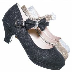 Forever Link Dana52K Girl Rounded Toe Mary Jane Pump - Children Kid Glitter Rhinestone Bow New