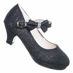 Forever Link Dana52K Girl Rounded Toe Mary Jane Pump - Children Kid Glitter Rhinestone Bow New