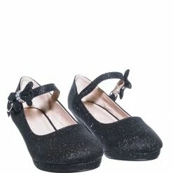 Forever Link Dana52K Girl Rounded Toe Mary Jane Pump - Children Kid Glitter Rhinestone Bow New