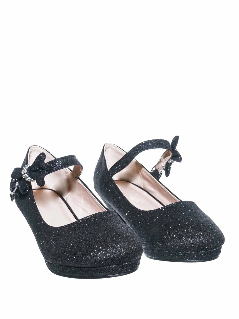 Forever Link Dana52K Girl Rounded Toe Mary Jane Pump - Children Kid Glitter Rhinestone Bow New