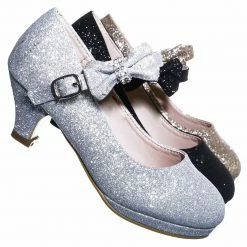 Forever Link Dana52K Girl Rounded Toe Mary Jane Pump - Children Kid Glitter Rhinestone Bow New