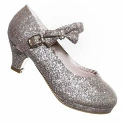 Forever Link Dana52K Girl Rounded Toe Mary Jane Pump - Children Kid Glitter Rhinestone Bow New