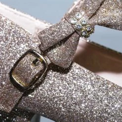 Forever Link Dana52K Girl Rounded Toe Mary Jane Pump - Children Kid Glitter Rhinestone Bow New