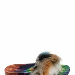 Forever Link New Delma30 Fuzzy Faux Fur Slides - Molded Footbed Shaggy Fluffy Flat Sandal