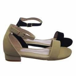 Forever Link Encircle01 Children Girl Low Block Heel Open Toe Ankle Strap Sandal