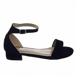 Forever Link Encircle01 Children Girl Low Block Heel Open Toe Ankle Strap Sandal