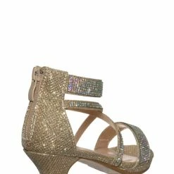 Forever Link New Excited104K Girls Glitter Rhinestone Dress Sandal - Kid Bling Wedding Event Shoe