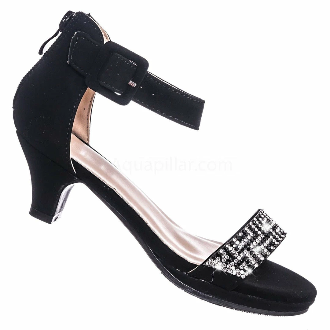 Forever Link New Excited105K Girls Children Heel Princess Dress Sandal Sparkly Rhinestone Glitter