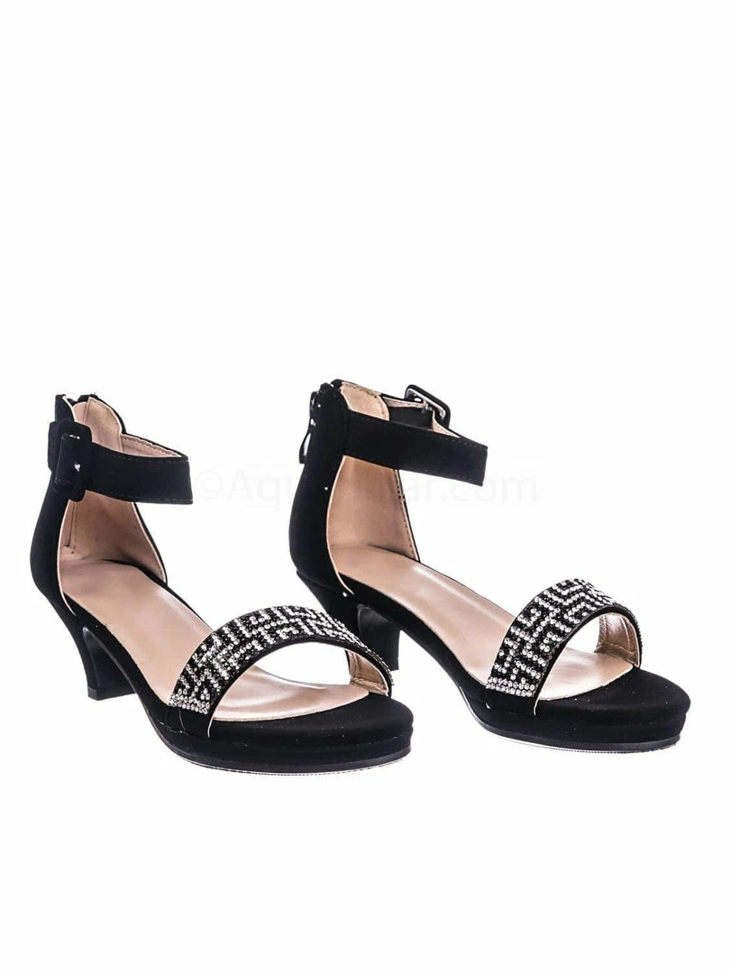 Forever Link New Excited105K Girls Children Heel Princess Dress Sandal Sparkly Rhinestone Glitter