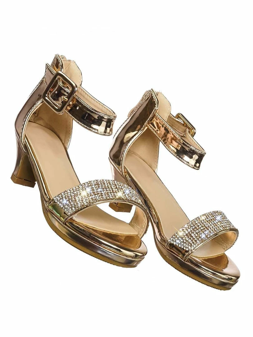 Forever Link New Excited105K Girls Children Heel Princess Dress Sandal Sparkly Rhinestone Glitter