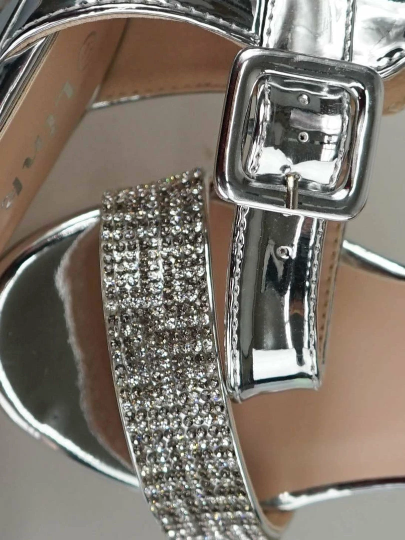 Forever Link New Excited105K Girls Children Heel Princess Dress Sandal Sparkly Rhinestone Glitter