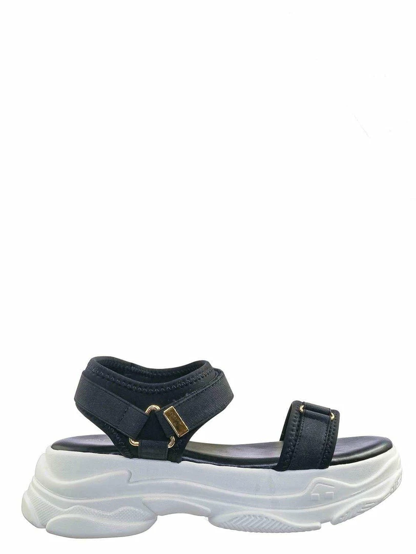 Forever Link New Fancy1 Athleisure Chunky Platform Sporty Sandal - Elastic Hook & Loop Strap