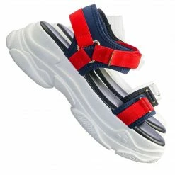 Forever Link New Fancy1 Athleisure Chunky Platform Sporty Sandal - Elastic Hook & Loop Strap