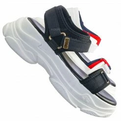 Forever Link New Fancy1 Athleisure Chunky Platform Sporty Sandal - Elastic Hook & Loop Strap