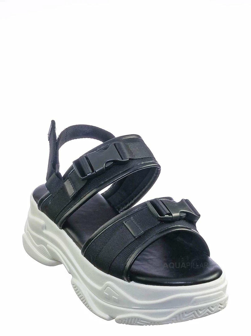 Forever Link Fancy3 Athleisure Chunky Platform Sporty Sandal - Elastic Hook & Loop Slingbacks New