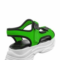 Forever Link Fancy8 Sporty Athleisure Chunky Platform Sandal - Hook & Loop Elastic Strap