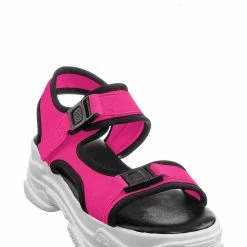 Forever Link Fancy8 Sporty Athleisure Chunky Platform Sandal - Hook & Loop Elastic Strap
