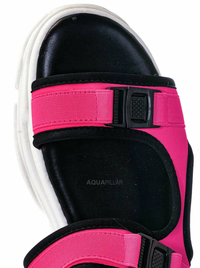 Forever Link Fancy8 Sporty Athleisure Chunky Platform Sandal - Hook & Loop Elastic Strap