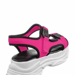Forever Link Fancy8 Sporty Athleisure Chunky Platform Sandal - Hook & Loop Elastic Strap
