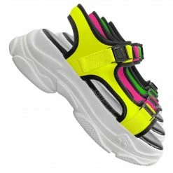 Forever Link Fancy8 Sporty Athleisure Chunky Platform Sandal - Hook & Loop Elastic Strap