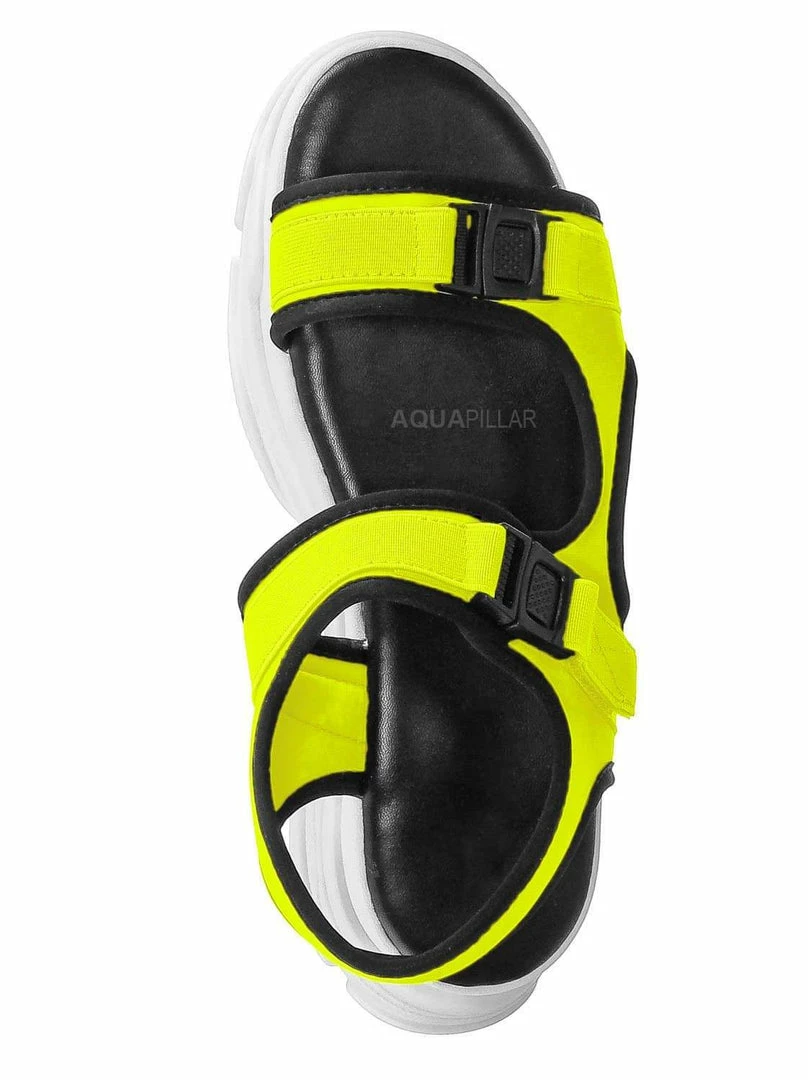 Forever Link Fancy8 Sporty Athleisure Chunky Platform Sandal - Hook & Loop Elastic Strap