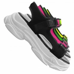 Forever Link Fancy8 Sporty Athleisure Chunky Platform Sandal - Hook & Loop Elastic Strap