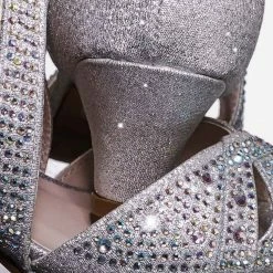 Forever Link Fantastic Children Girl Bling High Block Heel Dress Sandal, Rhinestone Glitter New