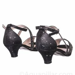 Forever Link Fantastic Children Girl Bling High Block Heel Dress Sandal, Rhinestone Glitter New