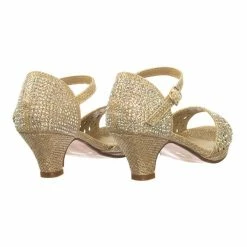 Forever Link Fantastic92k Children Girls Bling High Block Heel Dress Sandal W Rhinestone Stud & Glitter