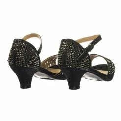 Forever Link Fantastic92k Children Girls Bling High Block Heel Dress Sandal W Rhinestone Stud & Glitter