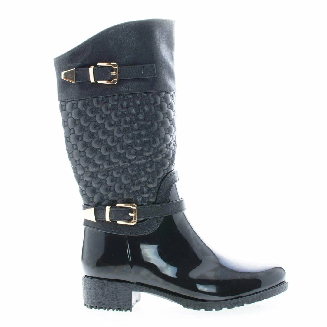 Forever Link Fatima27K By Link, Children Girls Mid Calf Quilted Buckled Shaft Rain Boots
