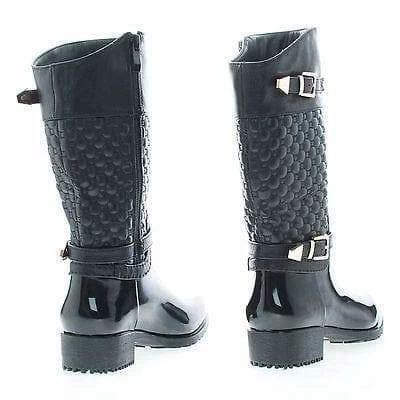 Forever Link Fatima27K By Link, Children Girls Mid Calf Quilted Buckled Shaft Rain Boots
