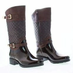 Forever Link Fatima27K By Link, Children Girls Mid Calf Quilted Buckled Shaft Rain Boots