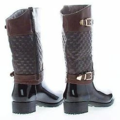 Forever Link Fatima27K By Link, Children Girls Mid Calf Quilted Buckled Shaft Rain Boots