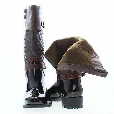 Forever Link Fatima27K By Link, Children Girls Mid Calf Quilted Buckled Shaft Rain Boots