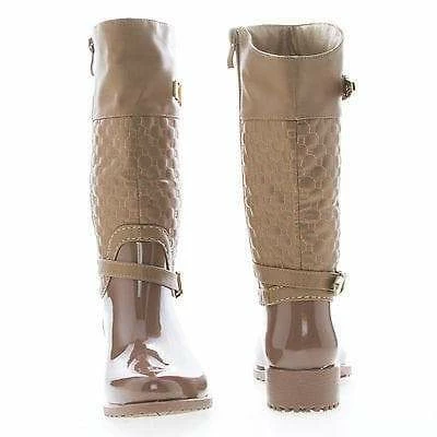 Forever Link Fatima27K By Link, Children Girls Mid Calf Quilted Buckled Shaft Rain Boots